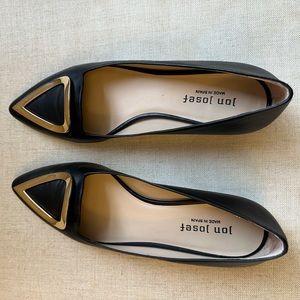 Jon Joseph black leather flats size 9